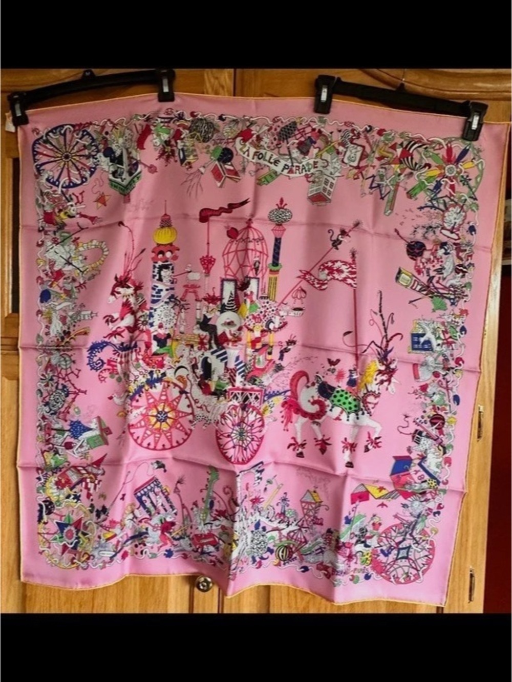 Hermès Carre La Flore Parade Silk Scarf in Pink & Multicolor Like New